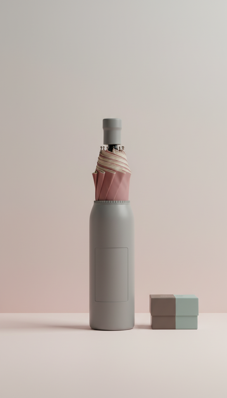Sparkling White Bottle Umbrella